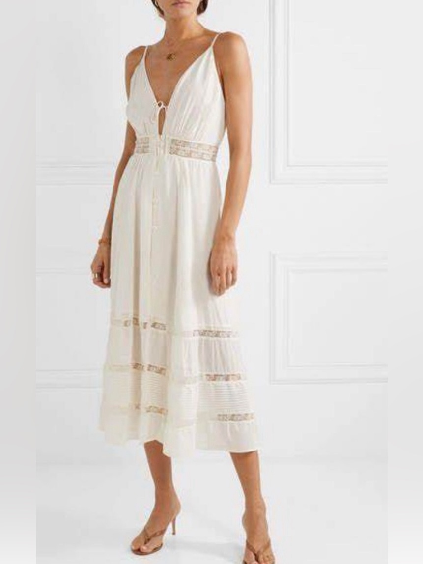 Reformation Shelley Ivory Midi Dress Size 4